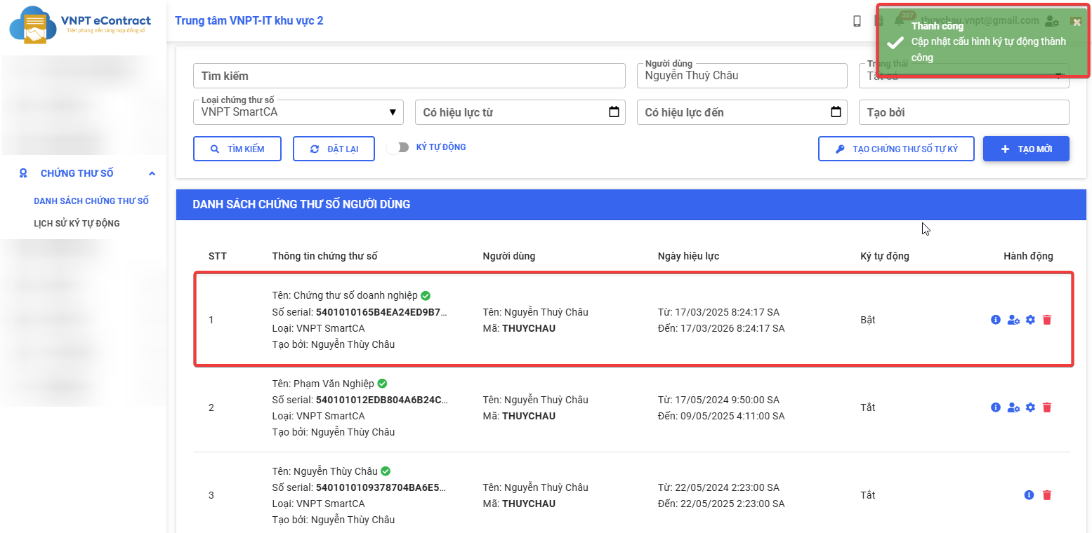 Enable automatic signing configuration