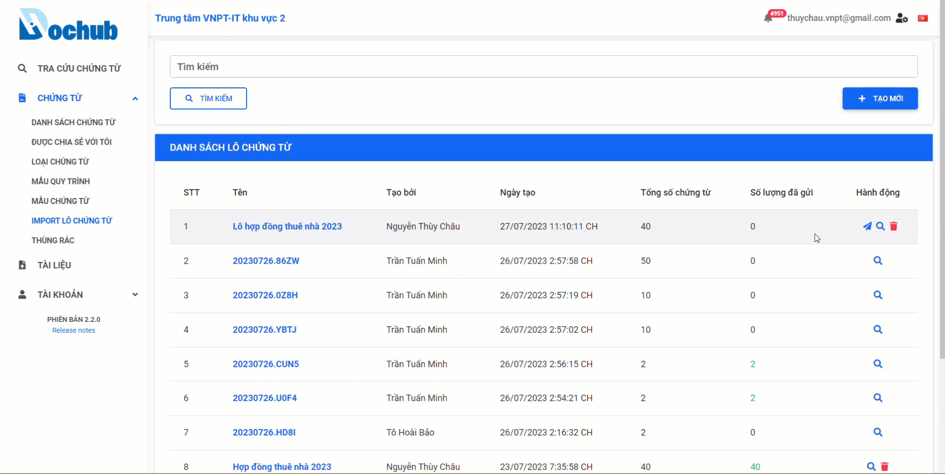 Successful batch import of documents
