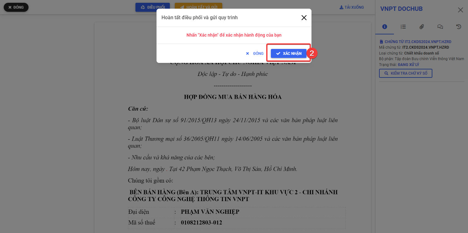 Vị trí đầu luồng quy trình