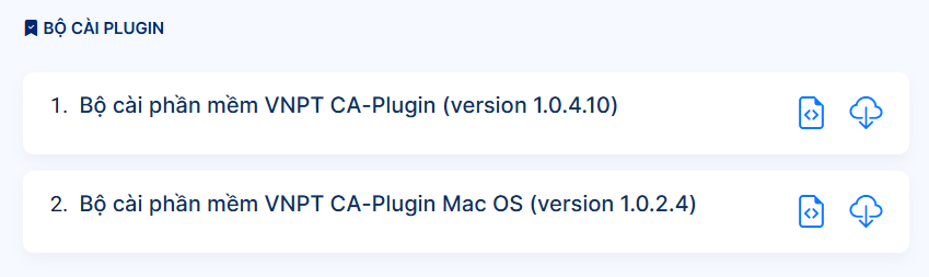 Tải về plugin ký số của VNPT